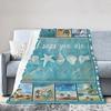 Turtle Blanket Gift Vintage Marine Animal Theme Decorative Flannel Blanket