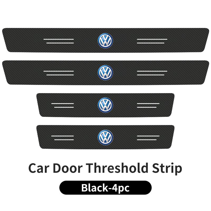 Leather Car Door Plate Threshold Protector Strip Sticker For VW Scirocco Jetta Beetle Golf Passat Polo Tiguan Sharan Touran zw9