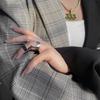Punk Finger Loop Ring Gothic Double Hinged Joint Rings Bendable Adjustable Ring for Girl Boy Jewelry Cosplay Accessory