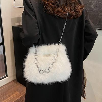 Plush Bag Women's Autumn and Winter Versatile 2025 New Niche Design Chain Single Shoulder Messenger Bag Portable Plush Bag