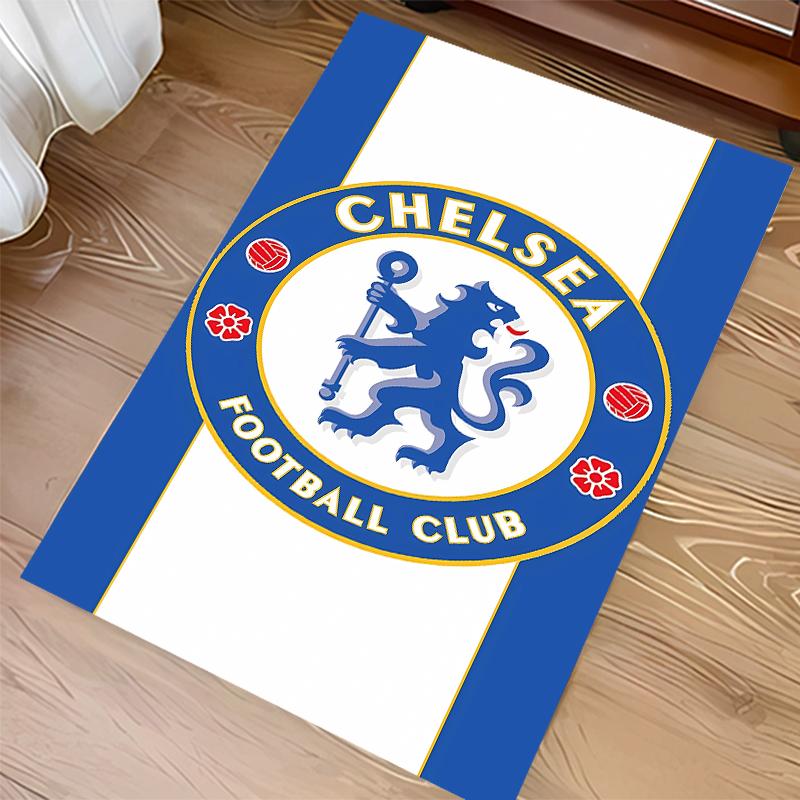 1pc Chelsea FC logo Print Area Rug - Soft,Washable Non-Slip Indoor Mat for Office Chairs,Living Room,Home Office Decorative Rug