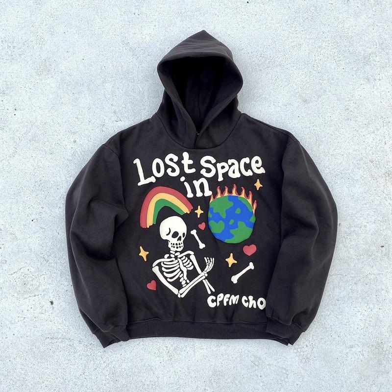 Unisex Oversized Hooded Sweatshirt With Print Design Heavyweight Cotton Blend Streetwear Style Winter