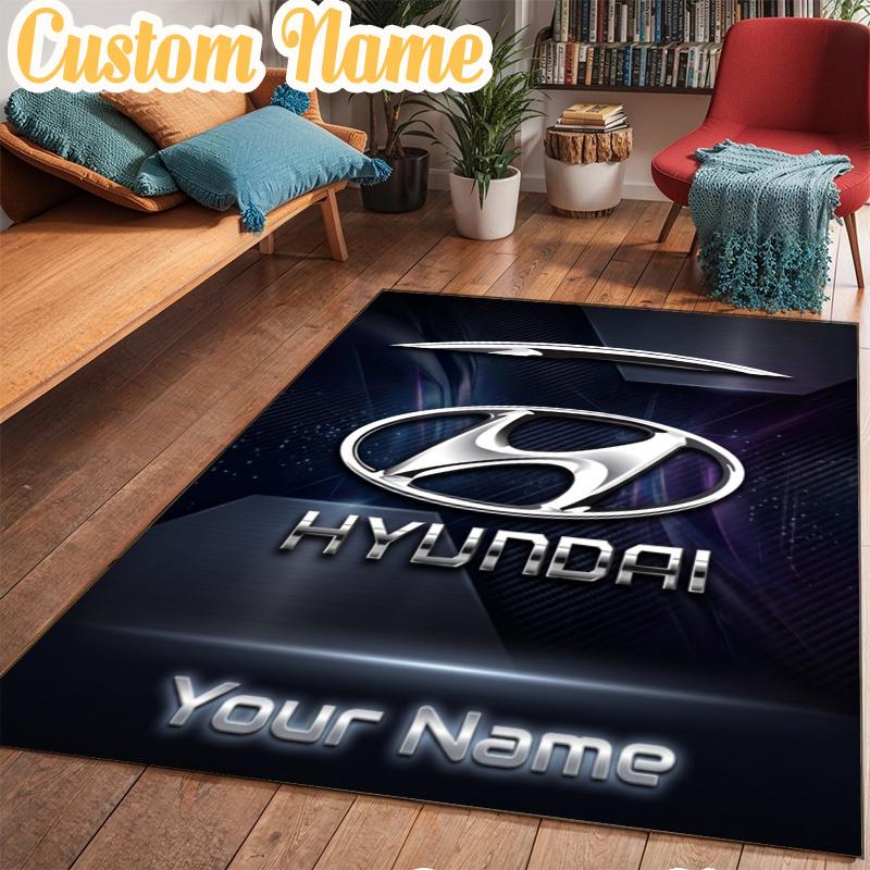 Custom Name Hyun-dai Motor Rug Office Rug, Indoor Rug, Chair Rug, Living Rooms, Doormat Game Rug Home Decor Birthday Christmas Gifts