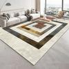 Modern Golden Geometry Carpet for Living Room Light Luxury Rugs for Bedroom Decor Large Area Lounge Sofa Side Floor Mats
