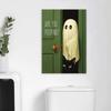 Funny Ghost Bathroom Wall Art Poster Ghost Cat Cute Ghost Bathroom Wall Decor Funny Vintage Bathroom Canvas Painting