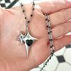 Dark Gothic Star Geometric Necklace For Women With Zinc Alloy Pendant 51cm Chain