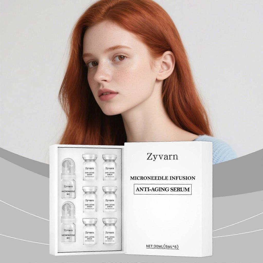 Sistem de Micro-Infuzie pentru Față - Kit Microneedling cu Acid Hialuronic & Colagen - Ser Hidratant & Anti-Rid, Cadouri de Crăciun pentru Femei - 2 Buc