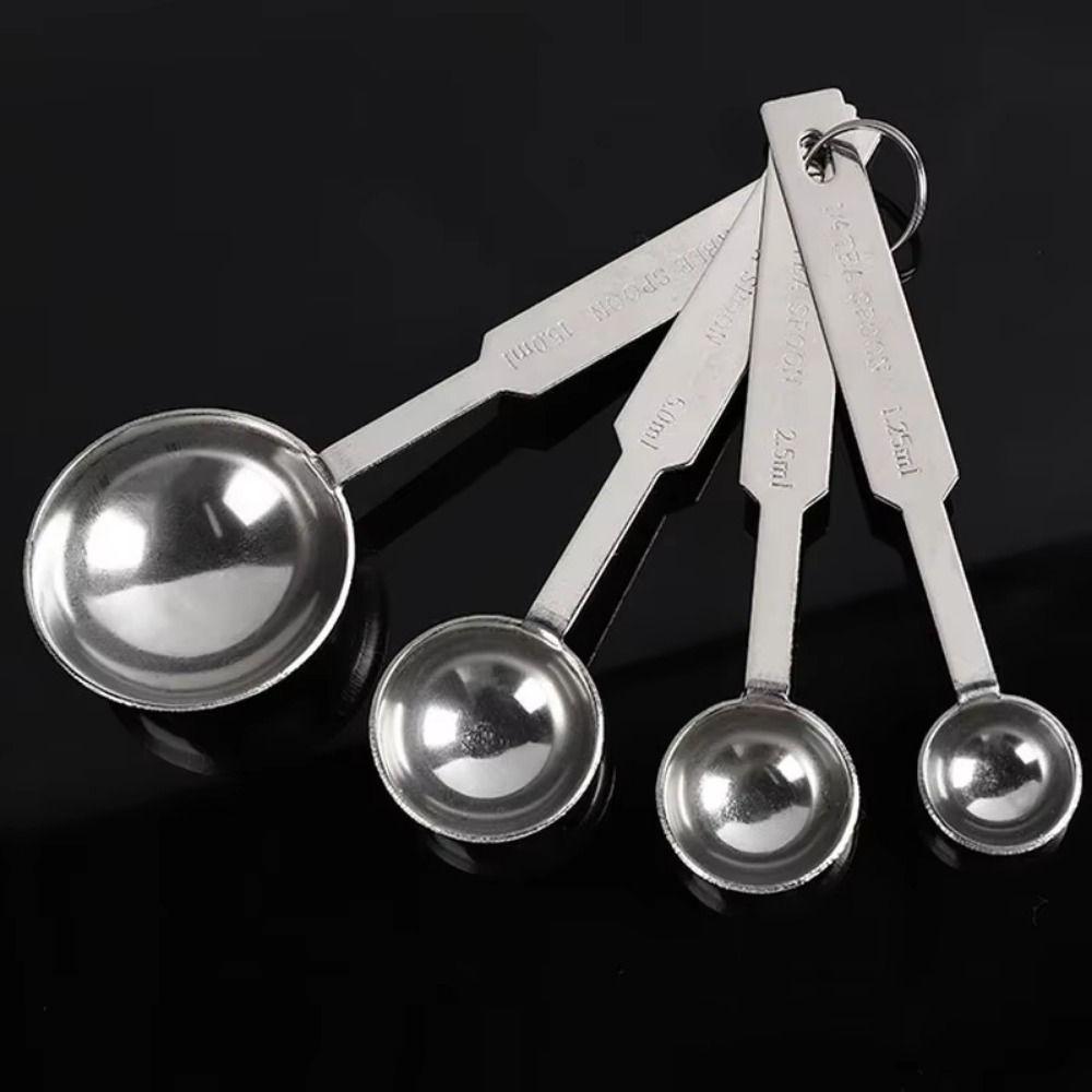 4Pcs Long Handle Measuring Cups Set Stainless Steel Kitchen Measure Tool  Kitchen Gadgets
