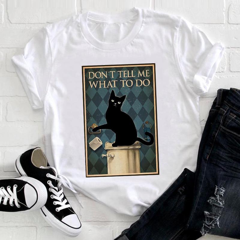 

Women Cute Cat Striped Cute Face Clothing 2021 Funny Printing Animal Clothes Print Tshirt Female Tee Top Ladies Graphic Tshirt S