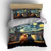 Cats under starry sky. Bedding sets Duvet cover sets Duvet covers Pillowcases(1* Duvet Cover 2* Pillowcases without duvet insert)
