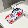 Playful Hand Drawn Red Blue Star Pattern Film Aesthetic Protective Shockproof Bumper Phone Case Cover For iPhone 14 15 16 17 Pro Max Plus