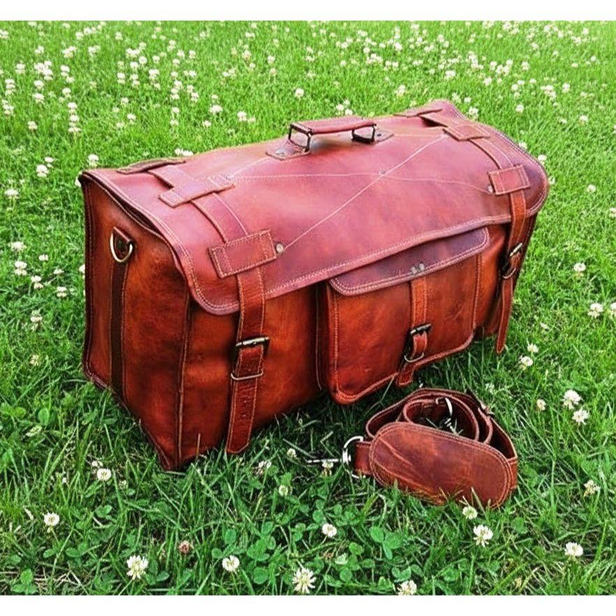 Leather Duffle Bag, Handmade Leather Weekender, Gym Bag Men, Vacation Duffel Bag, Travel Bag, Overnight Bag, Leather Flap Holdall