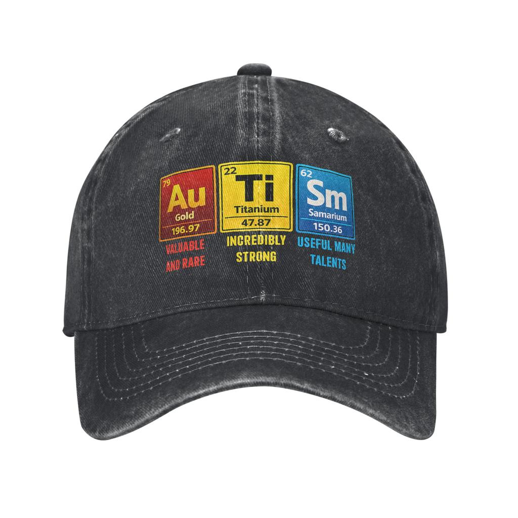 Autism EleUnisexts Periodic Table Awareness ASD Fashion Baseball Cap Hats Visor Protection Snapback Cotton tops gorras