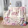 25th Birthday Celebration Flannel Blanket-Soft and Suitable for Sofas,Beds,Offices,Travel,All Seasons,Great Gift for Holidays and Birthdays.