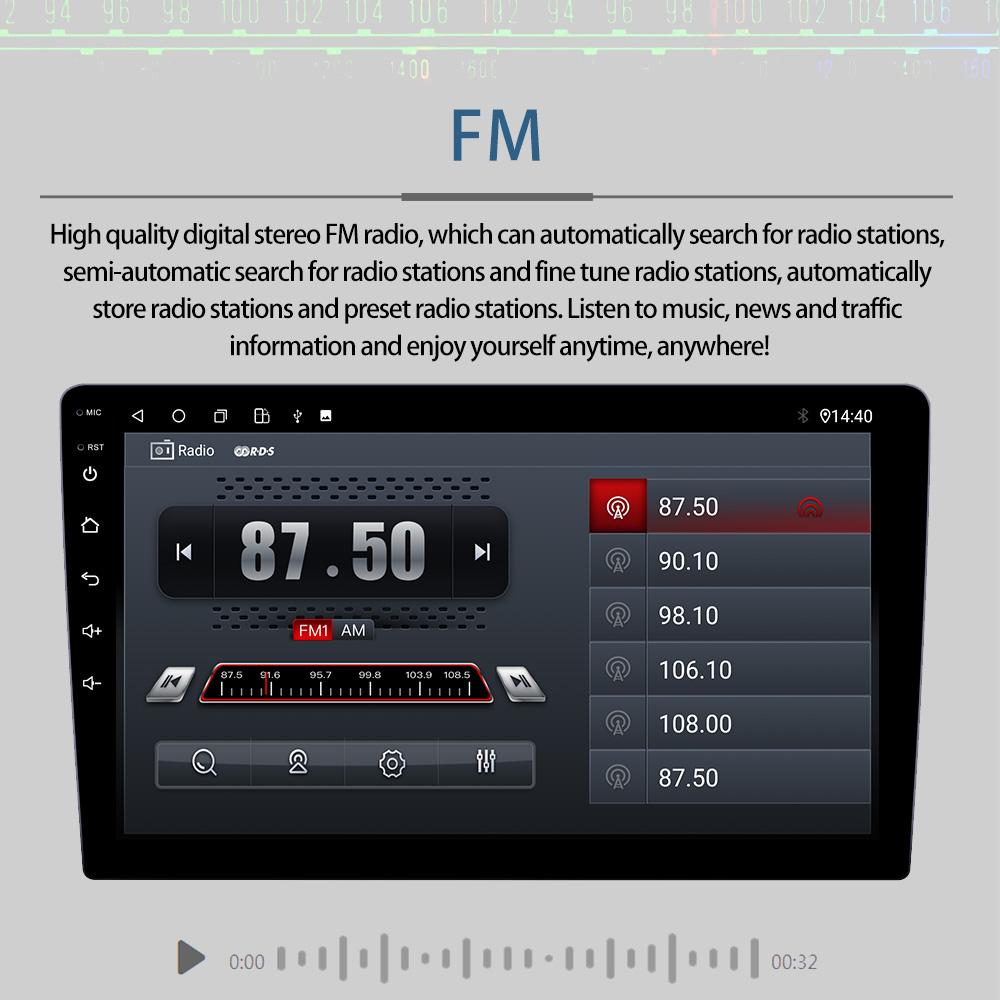 Reakosound 1Din 9 Inch 8-core Android Car Radio 4G CarPlay GPS Navigation Multimedia Video Player Head Unit
