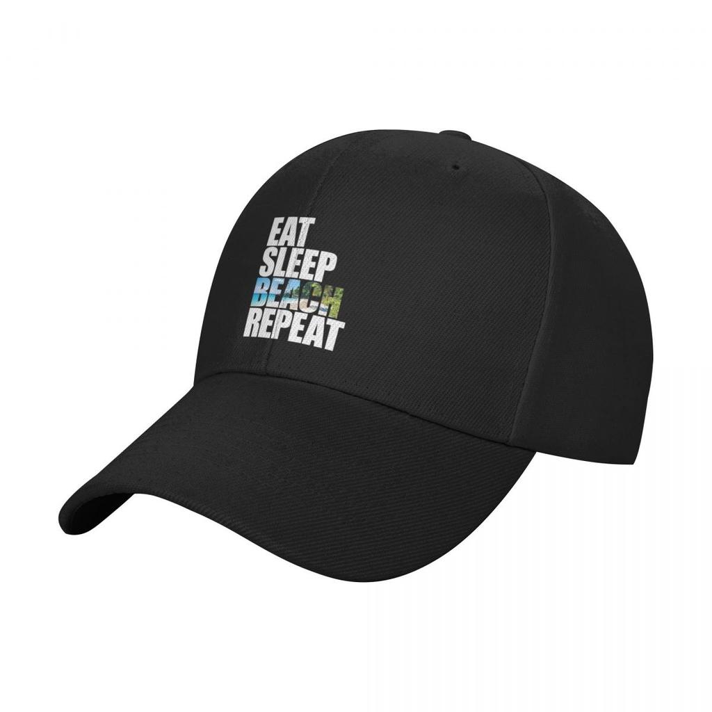 Eat Sleep Beach Repeat Baseball Cap Hat Beach Mountaineering Military Tactical Cap Custom Caps Unisex Women's