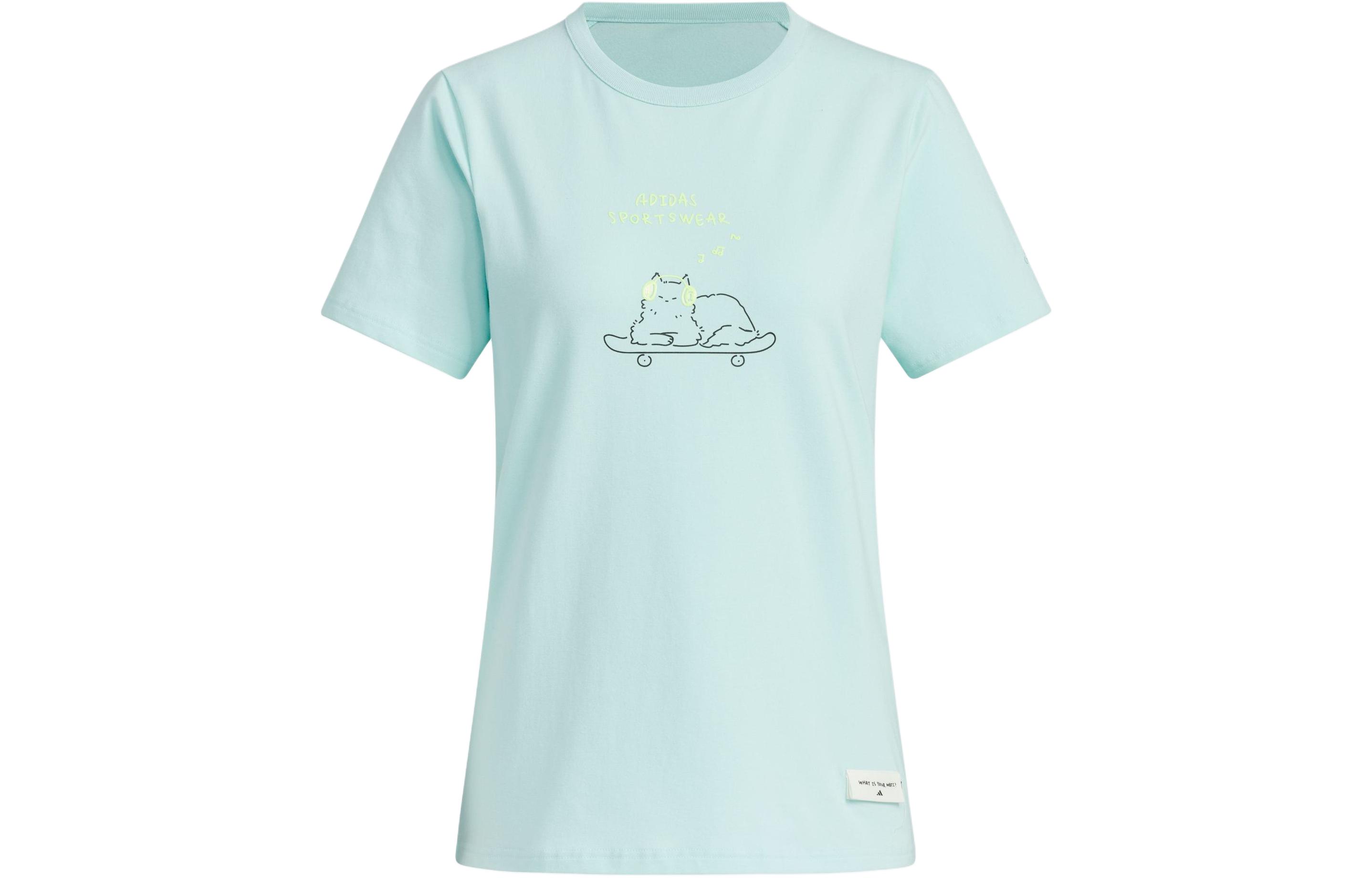 Adidas Regular T Shirt Women s Light Cyan JN6661 M