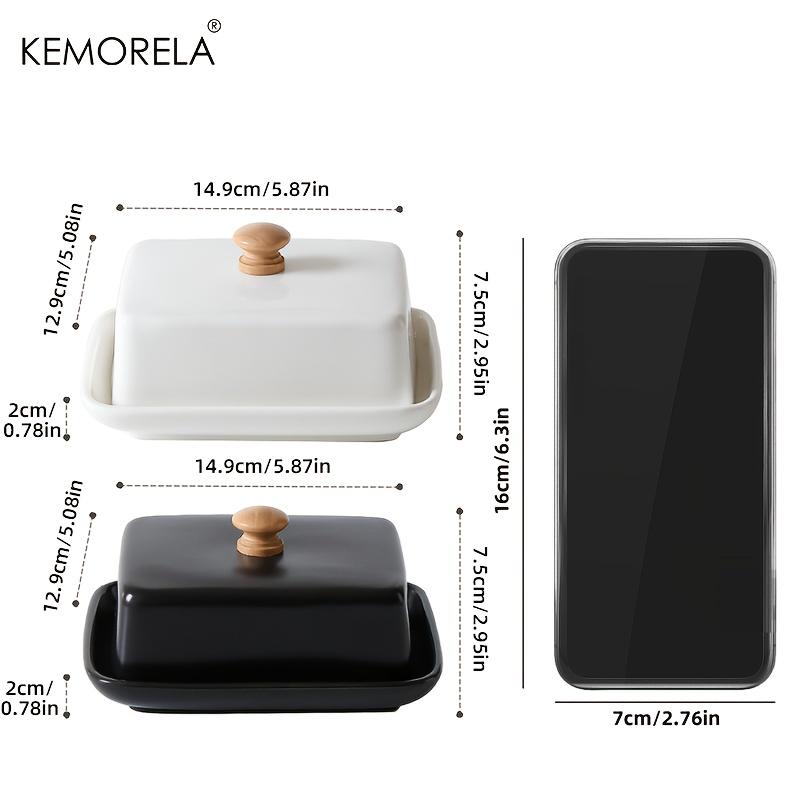 Ceramic Butter Dish with Lid Rectangular Sealable Cheese Storage Box High-End And Elegant for Kitchen & Restaurant Ome