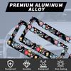 Floral License Plate Frame,Colorful Flowers Cute License Plate Frame 2 Pack Car Accessories Aluminum License Plate Covers for Men Women 2 Holes with