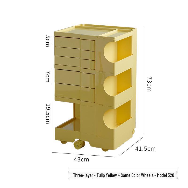 Nordic Rotating Multi-Layer Storage Cabinet: Versatile Makeup, Bedside, or Snack Organizer