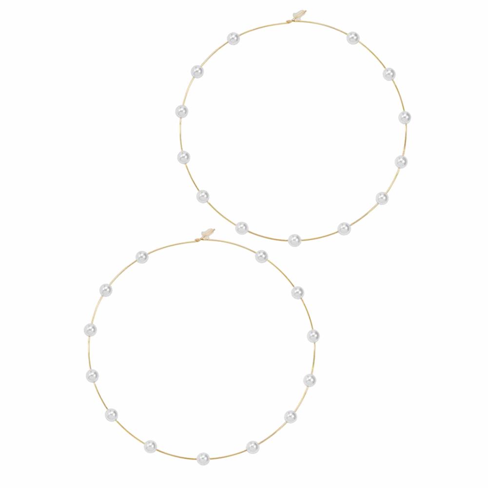 Bluelans Earrings Hoop Jewelry Beaded Big Charm Gift Earrings Statement Women