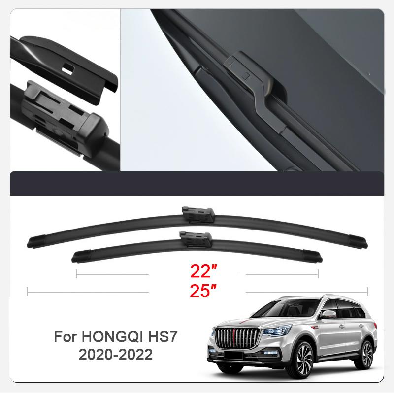 2KS Auto Stěrač s lištou pro HONGQI EH7 EHS7 E-HS9 H5 OUSADO H9 HS3 HS5 HS7 Auto Čelní sklo Gumové Příslušenství