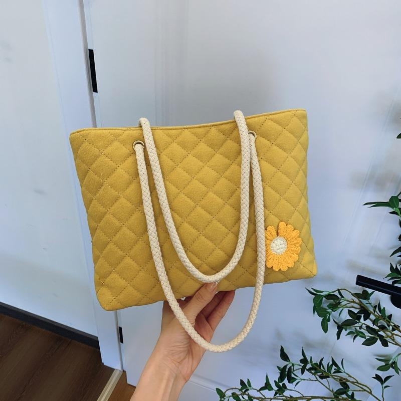 Large capacity women's handbag autumn new sunflower commuter diamond tote small fresh shoulder bag