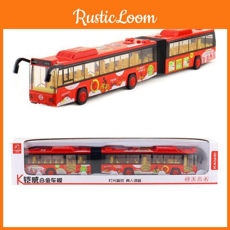 Alloy Double Jointed Bus Model Toy Sound Light Children Play Festival Gifts