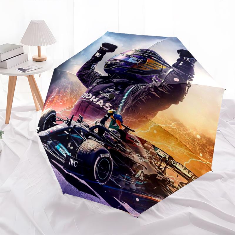 1 PC Automatic Folding Umbrella - Cool sports car Pattern, Portable & Foldable Design with 8 Ribs, Christmas Birthday Gifts