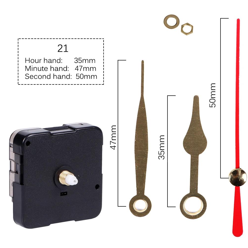 Quartz Clock Movement With Hand Mechanism Clock Repair Replacement Shaft Length 12mm (9/20 Inch) Thread Length 5mm(1/5 Inch)