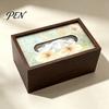 Handy Tissue Dispenser Wooden Box Cover, Rectangular Paper Towel Dispenser, Decorative Napkin Storage Organizer for Office Desk Home Bathroom Bedroom
