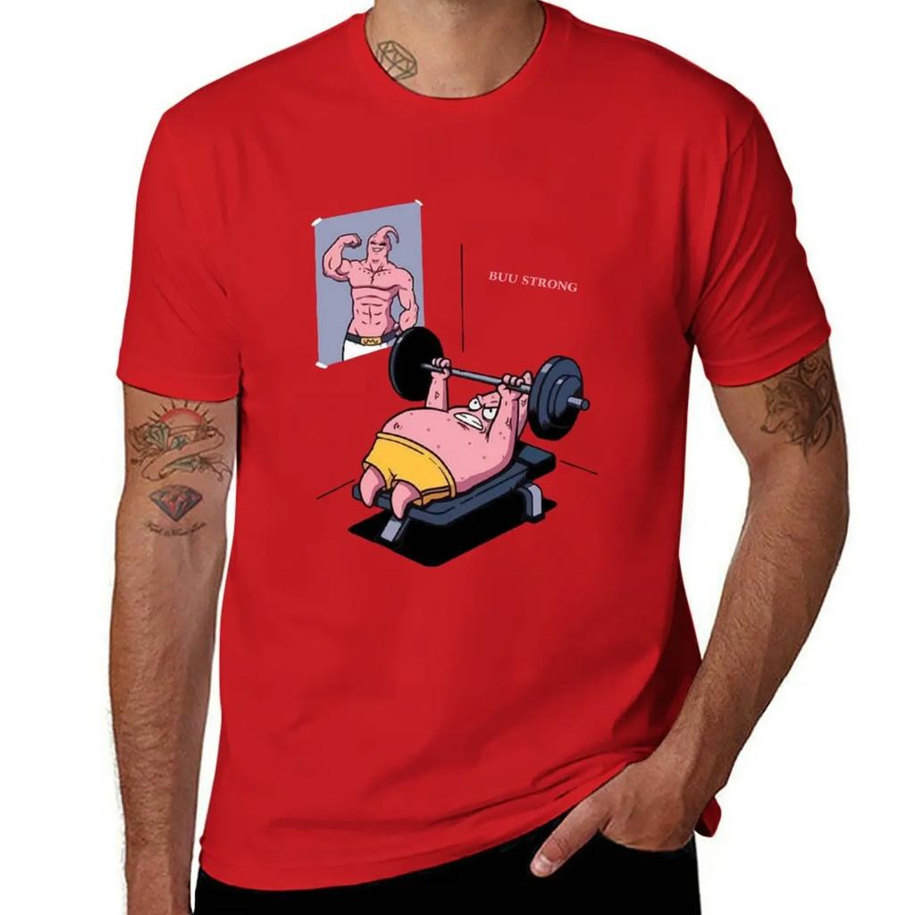 Majin BBuuu vs Patrick Funny gym TShirt korean fashion customizeds vintage clothes t shirt for men