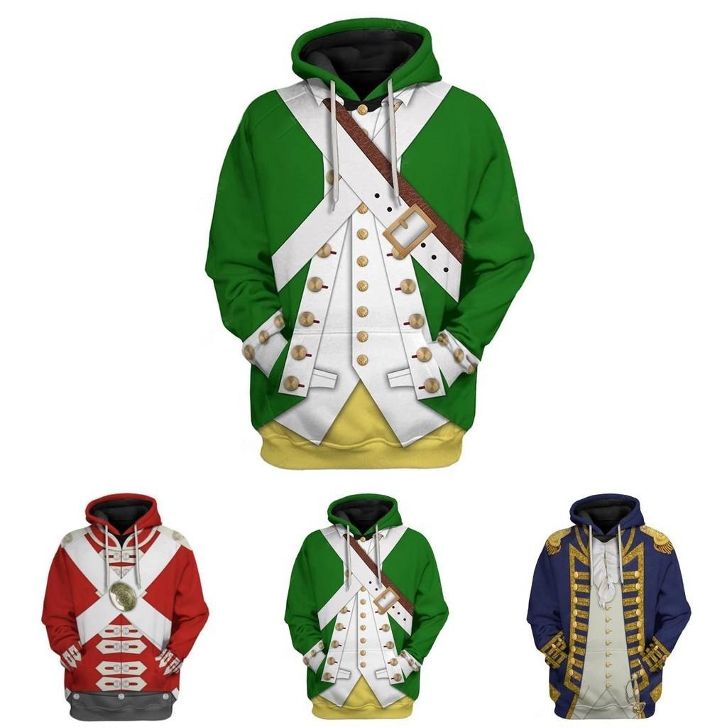 Historical Army Uniforms 3d Pattern Hoodie Cosplay Sweatershirt For Men And Women