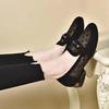 Damenschuhe 2025 neu Sommer hohles Mesh weiches Leder Damenschuhe niedriger Absatz weiche Sohle Doudou Schuhe atmungsaktive Slipper
