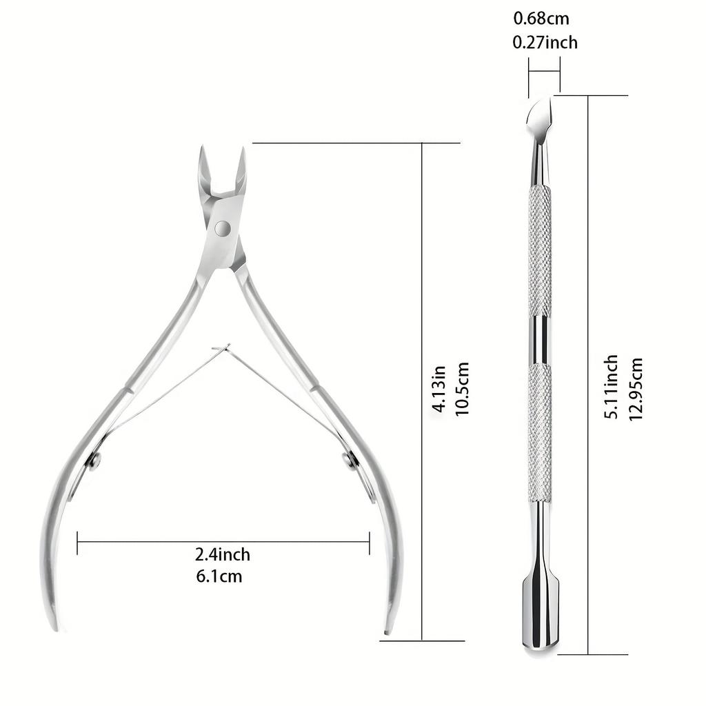 Cuticle Trimmer with Cuticle Pusher - Cuticle Remover Cuticle Nipper Professional Stainless Steel Cuticle Cutter Clipper Durable