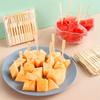 80 Stück - Einweg-Obstgabeln Kuchenspieße Obst-Bambusstäbchen-Gabeln Mini-Cocktailgabeln Partyzubehör für Vorspeise Dessert