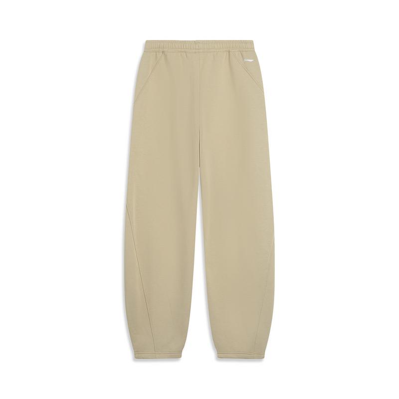 Li Ning Outdoor CF Straight Leg Fleece Warm Reflective Antibacterial Antistatic Sweatpants Women Pants Fleece-Brown AKLV810-1