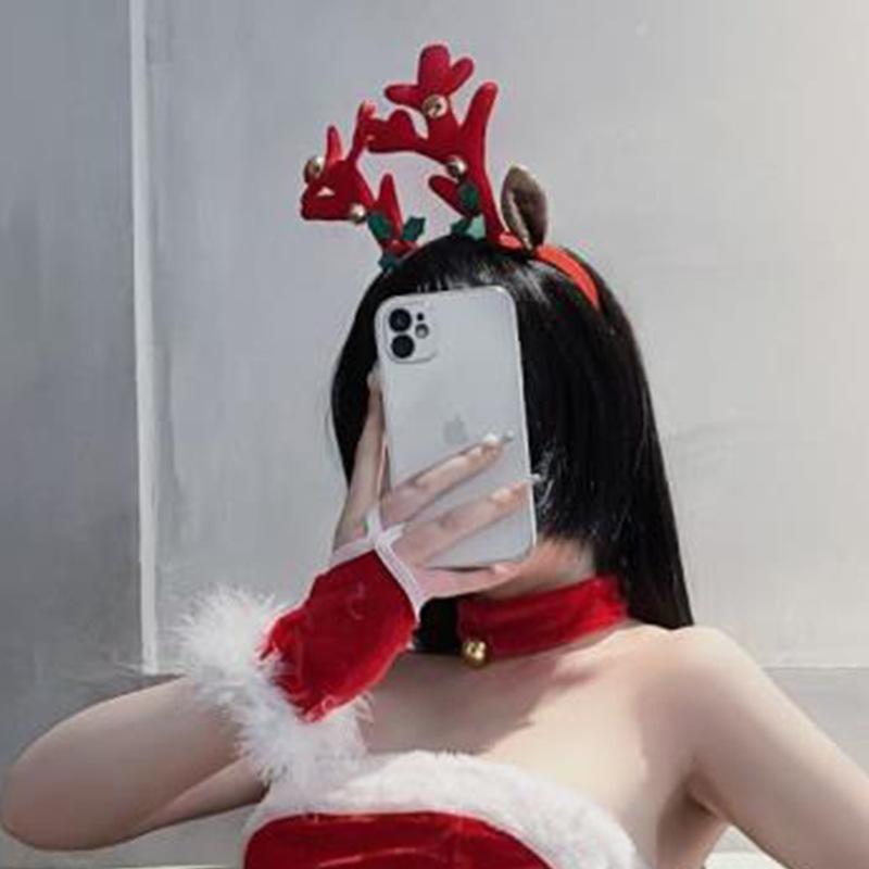 Christmas antlers headband female elk decoration gift party hair accessories cartoon christmas tree act cute plush headband a .
