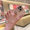 Luxury Wrist Strap Love Heart Stand Plating Camera Lens Protect Bumper Phone Case For iPhone 17 Air 16 15 14 Plus 13 12 11 Pro Max SE Girls Cute Cover