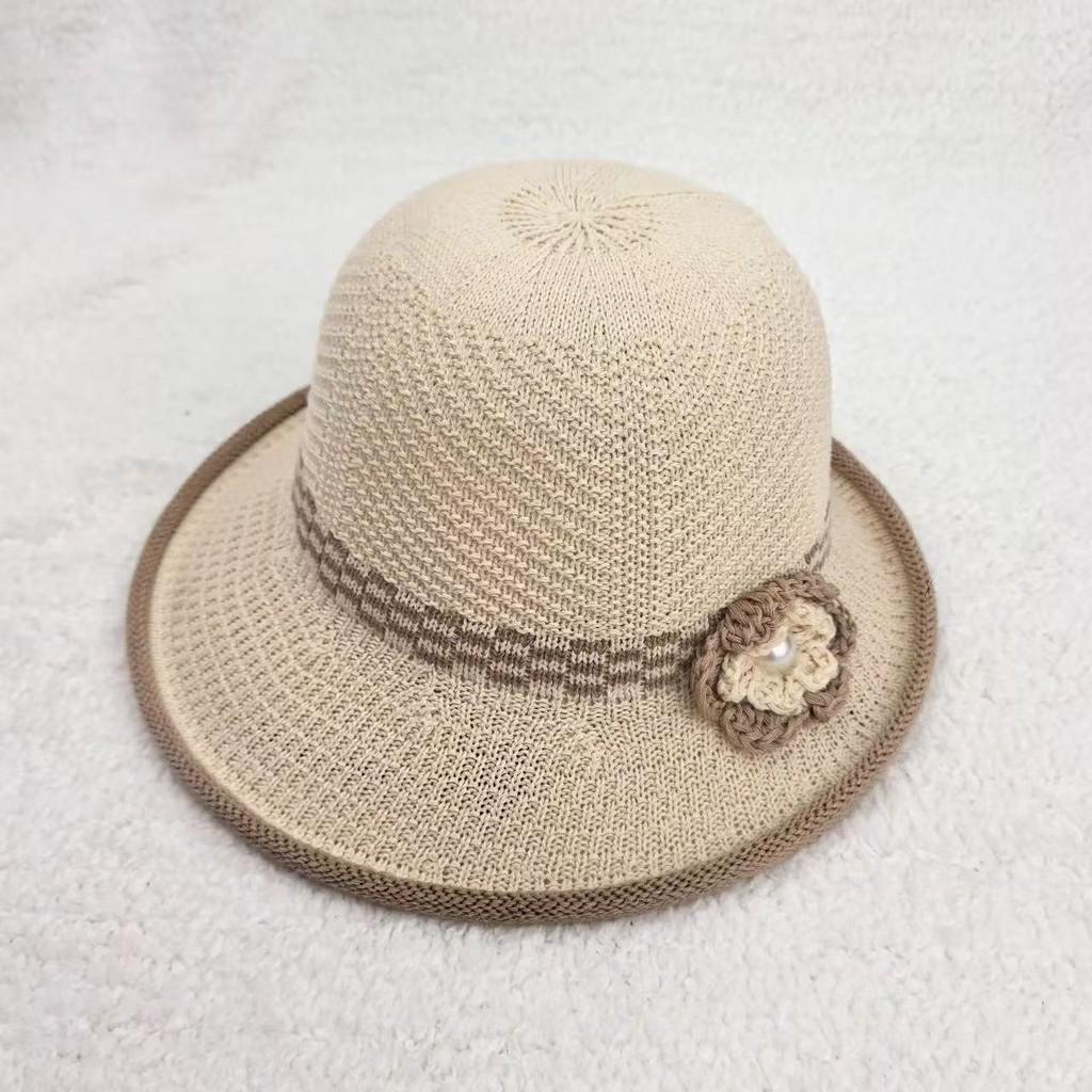 Sun Protection Hat For Women With Embroidered Flower Pattern Outdoor Summer Foldable Breathable Polyester