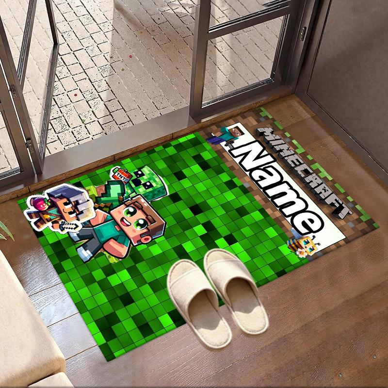 Custom Name Personalized Gamer craft Print Carpet, Versatile Home Decor Rug, for Playroom, Apartment, Balcony, Entryway, Hallway Gift