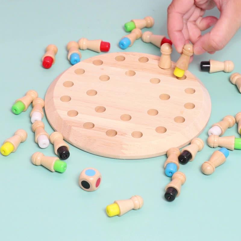 1 Set Streichholzfarben-Memory-Matching-Puzzles Eltern-Kind-Interaktion Lernspielzeug Holz-Memory-Schachbrettspiel für Kinder