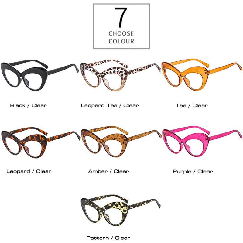 SO&EI Retro Clear Anti-Blu-Ray Lens Eyewear Fashion Colorful Cat Eye Women Optical Glasses Frame Spring Hinge Men Leopard Frame