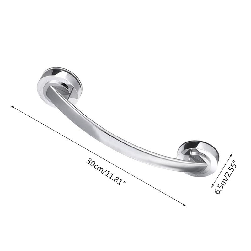 1PC Wall Suction Cup Grab Bar Self-Adhesive Hook Balance Assist Bar Bath Shower Pull Securely Attached Grab Bar Support