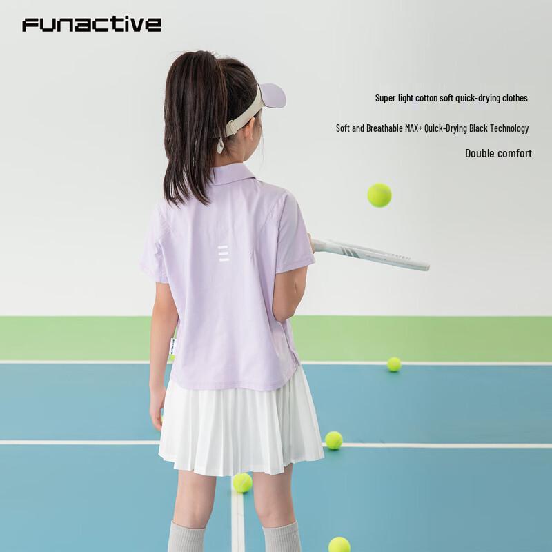 FUN ACTIVE Girls' Quick-Dry Athletic Polo T-Shirt
