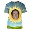 Attore Pop Nicolas Cage T-shirt Stampata 3D Divertente Tendenza Girocollo Manica Corta Top Moda Estiva Personalità Maschile Tendenza Streetwear