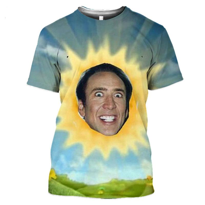 

Pop Actor Nicolas Cage 3D Printed T-shirt Fun Trend O-neck Short Sleeved Top Summer Fashion Men s Personality Trend Streetwear 4XL