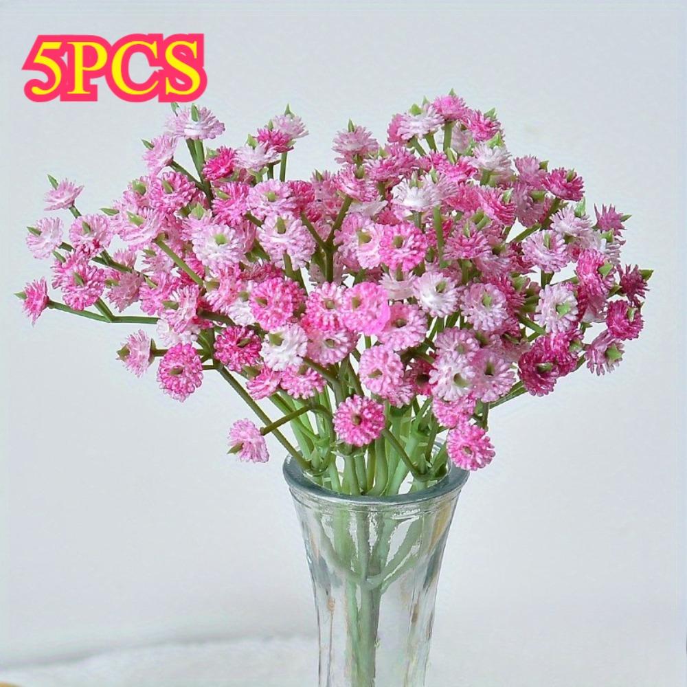5 Bunches of Artificial Baby s Breath, Pink White Flowers, Realistic Touch Simulation Flowers, Centerpieces for Anniversaries фиолетовый