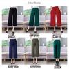 2026 Summer Solid Color Loose Straight Cropped Cotton Silk Pants for Middle-Aged and Elderly Women