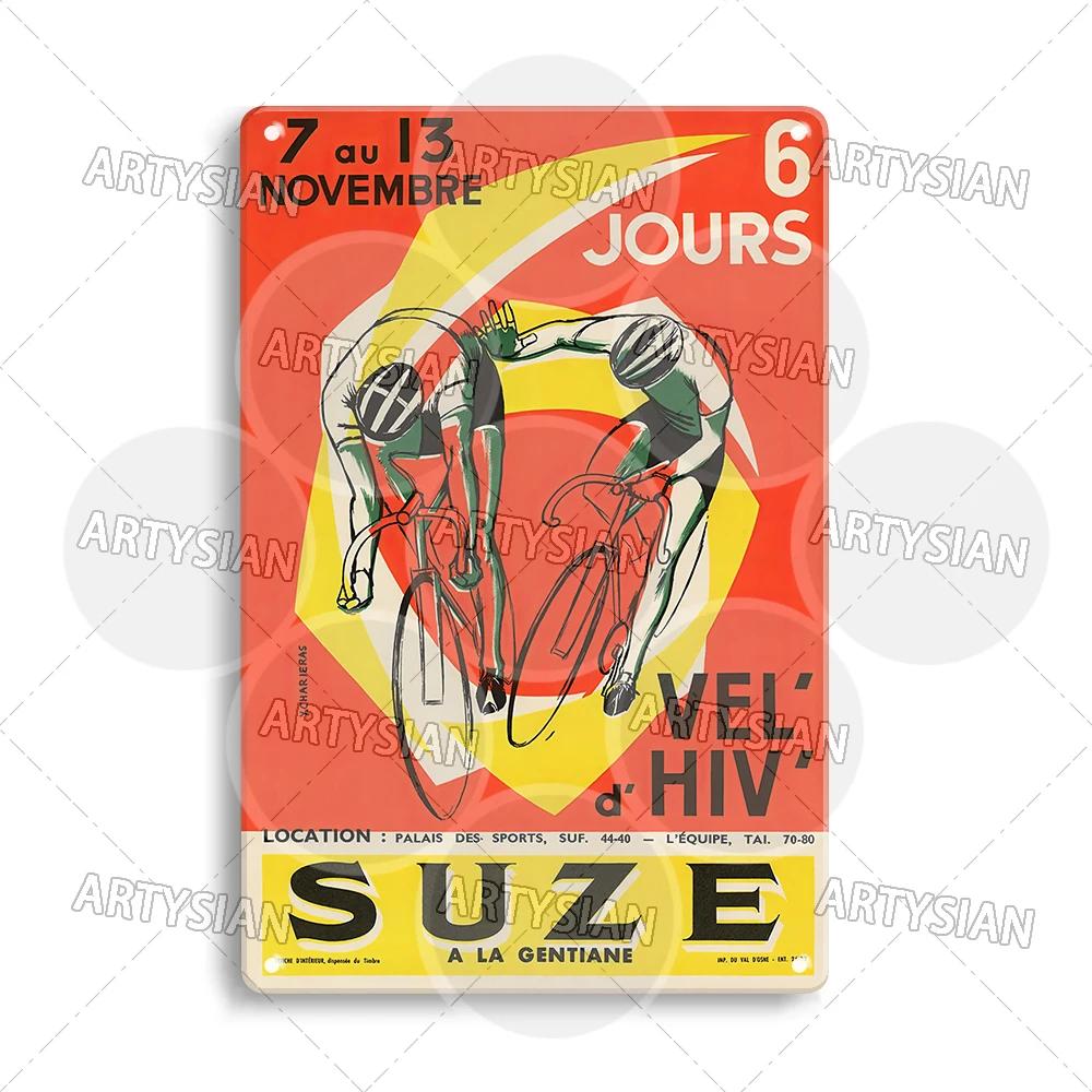 Tour de France Metal Sign Cycle Bicycle Racing Plaque Course de la Paix Championnat du monde Tour of Peace Vel’ d’Hiv Alcyon